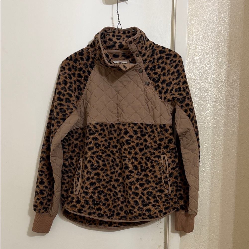 Abercrombie & Fitch Brown Leopard Teddy Jacket